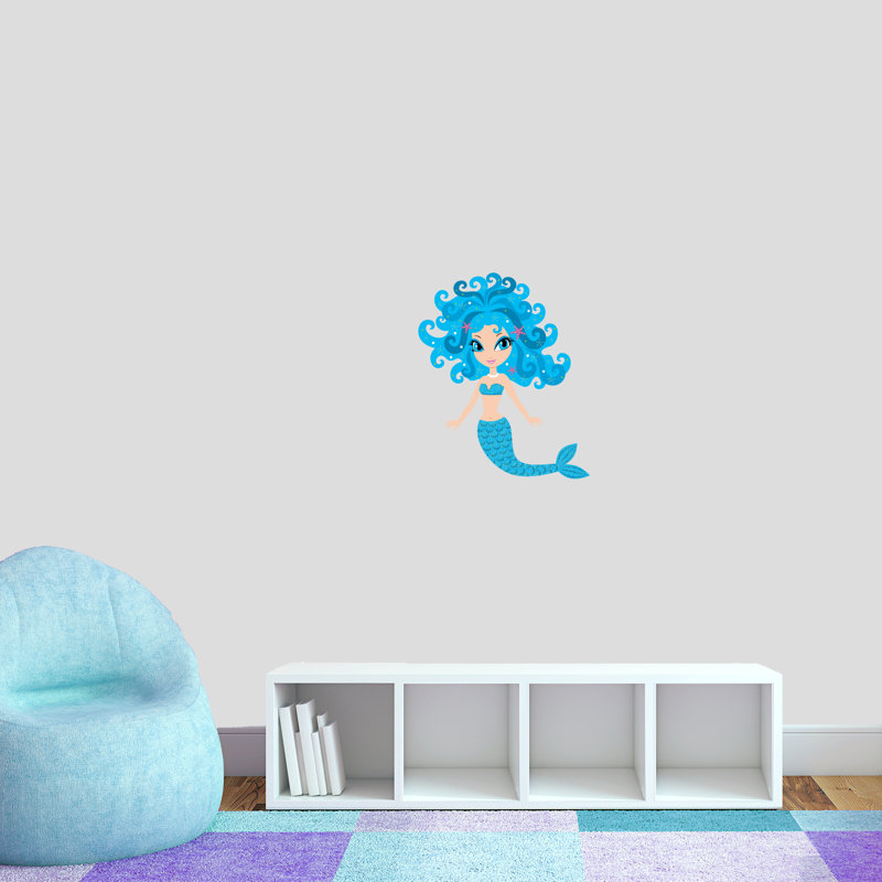 Décalcomanie murale imprimée sirène, H 24 po x l 20 po