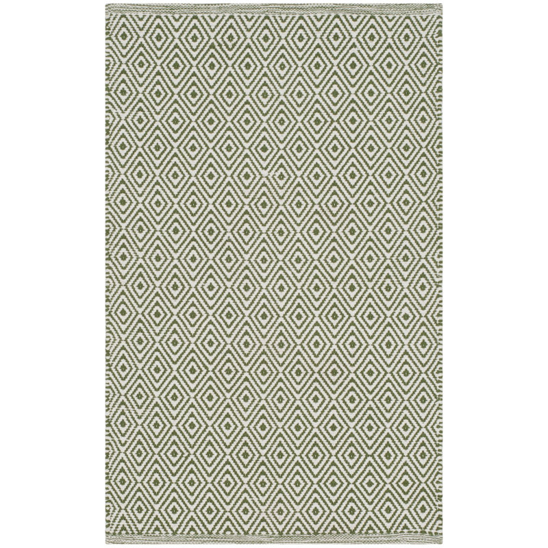 Akihiro Hand Woven Cotton Geometric Rug, Rectangle 3' x 5'