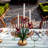 Meadow Walk Iris 14" Centerpiece Candelabra - Pink