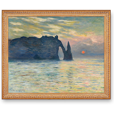 «The Cliff, Étretat, Sunset» par Claude Monet, reproductions d'art classique sur toile, estampe numérique sur toile pour la décoration intérieure