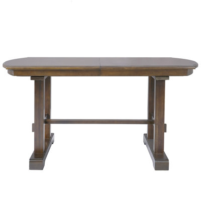 59"-77" Extendable Dining Table, Farmhouse Wooden Kitchen Table With Removable Leaf, Large Expanding Table For 4-8