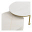 Table basse gigogne moderne cannelée avec tiroir en blanc et or 31,5 po Modern