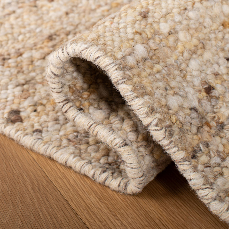 Sisco Hand Woven Wool/Cotton Abstract Rug in Beige, Rectangle 9' x 12'