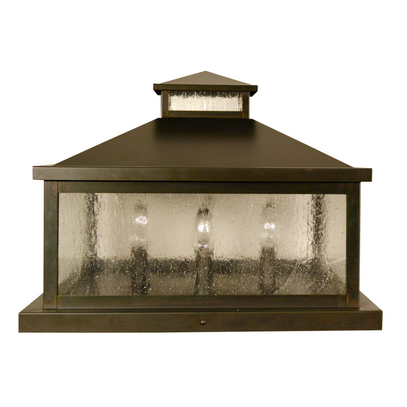 Canterbury 1 - Light Pier Mount Light, Bronze, 11" H x 13" W, Rain Mist