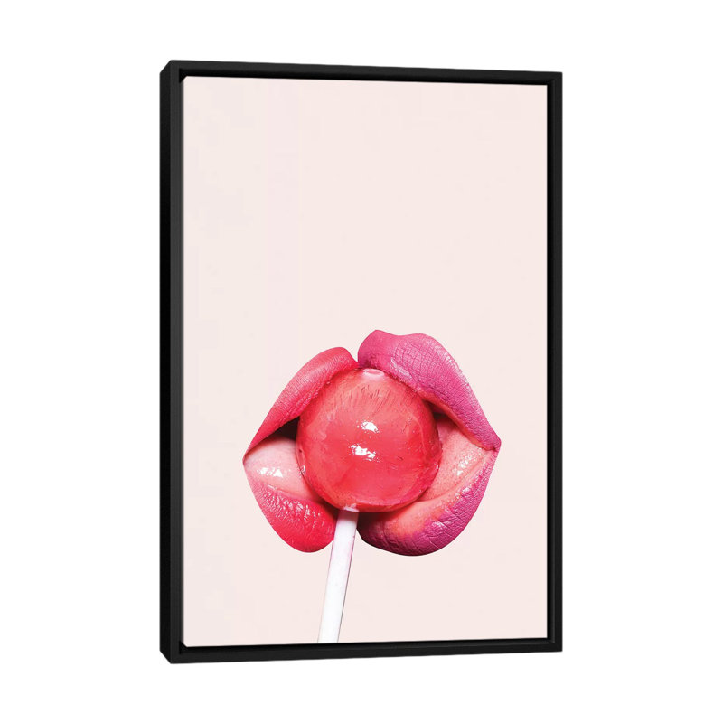 «Lollipop», impression sur toile, H 26 po x l 18 po x P 1,5 po, Toile avec cadre noir, Pas de tapis