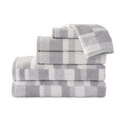 Ensemble de 6 serviettes en jacquard à rayures jacquard Scott Living Lucien
