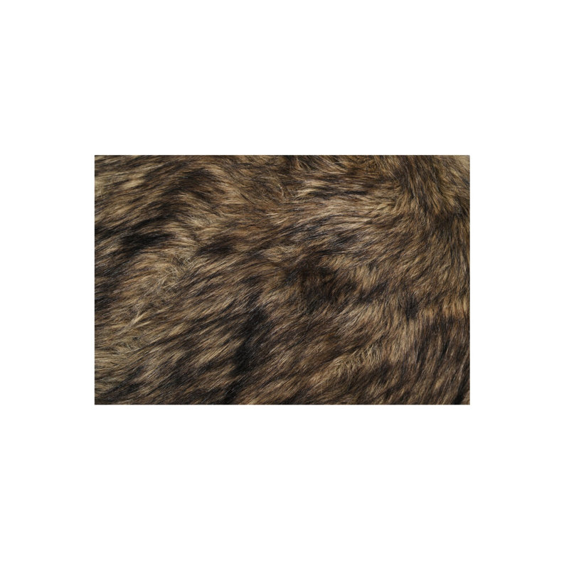 Serge Ottoman Brown Faux Fur, Brown