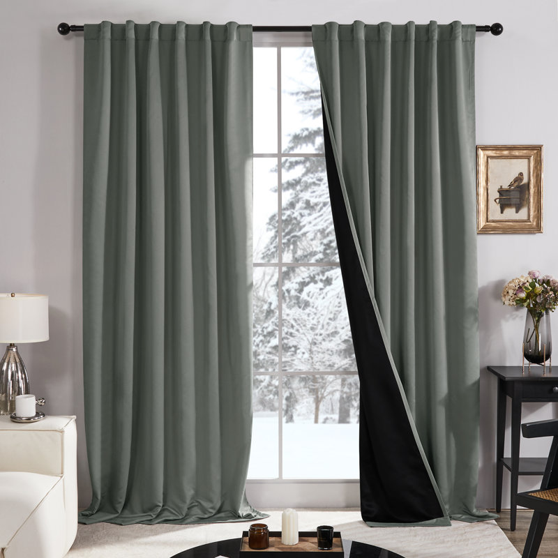 Wingard Blackout Curtain Pair, 52" W x 84" L, Dark Gray