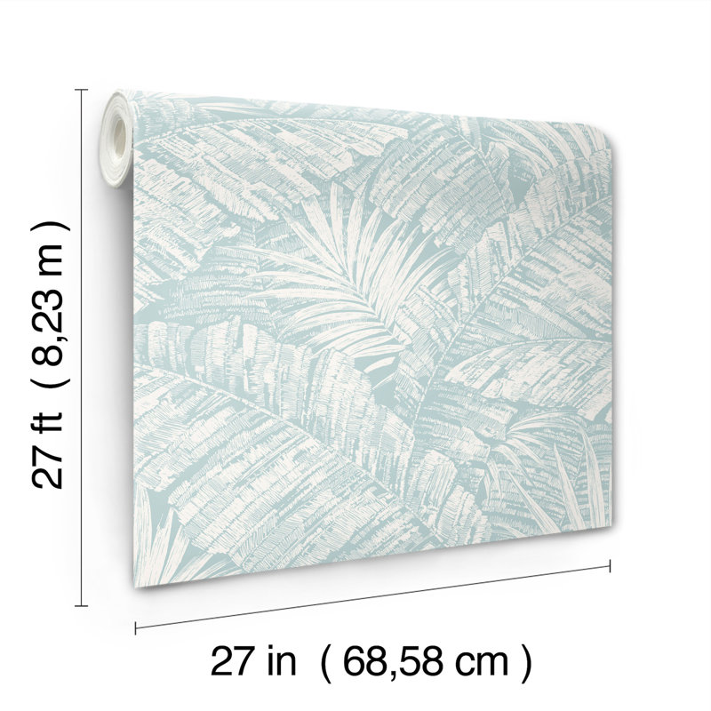 Toiles Resource Library Floral Vinyl Non-Pasted Wallpaper Roll, White & Blue