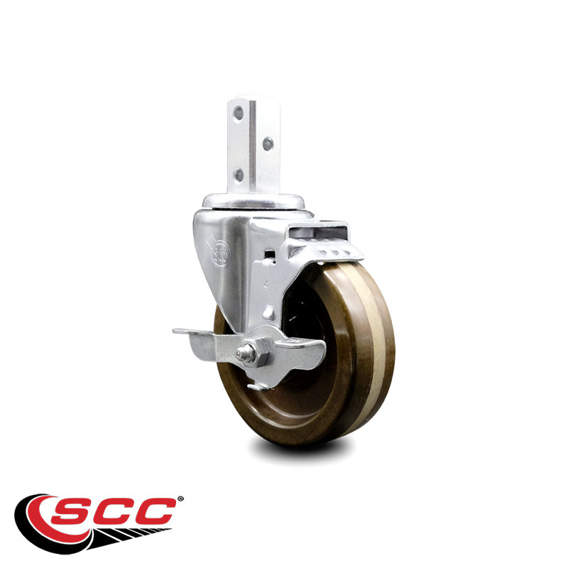 High Temp Phenolic Wheel Swivel Square Stem Caster with Brake