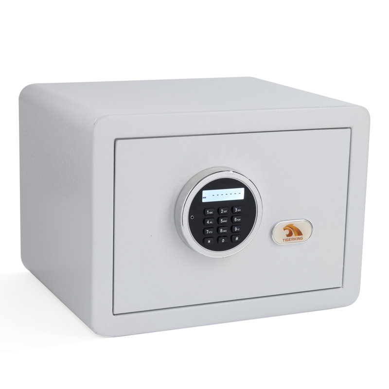 Petit coffre-fort de 1,2 pi3 avec clavier numérique TigerKing pour garde-robe, appartement, dortoir, bureau à domicile, blanc
