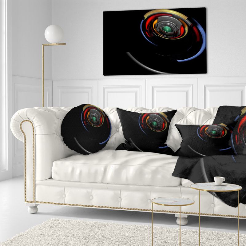 Coussin décoratif à rayures 3d circulaires fractal
