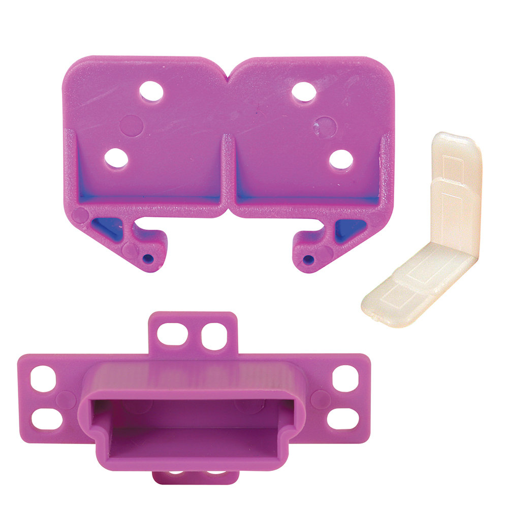 Prime-Line Drawer Track Backplate, 1-1/4 In. Opening, Plastic, Purple ...