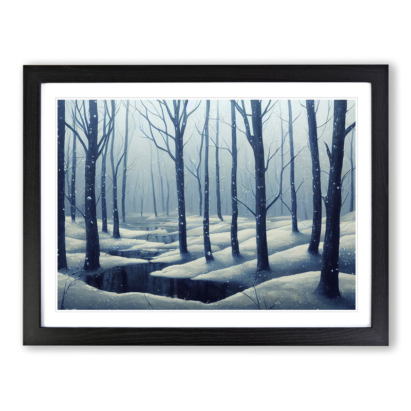 XH1022-10196X Winter Forest Vol.3 1 Piece Single Picture Frame Painting, 46cm H x 64cm W x 2cm D, Black