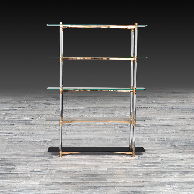Varossi Etagere Bookcase, Rose Gold