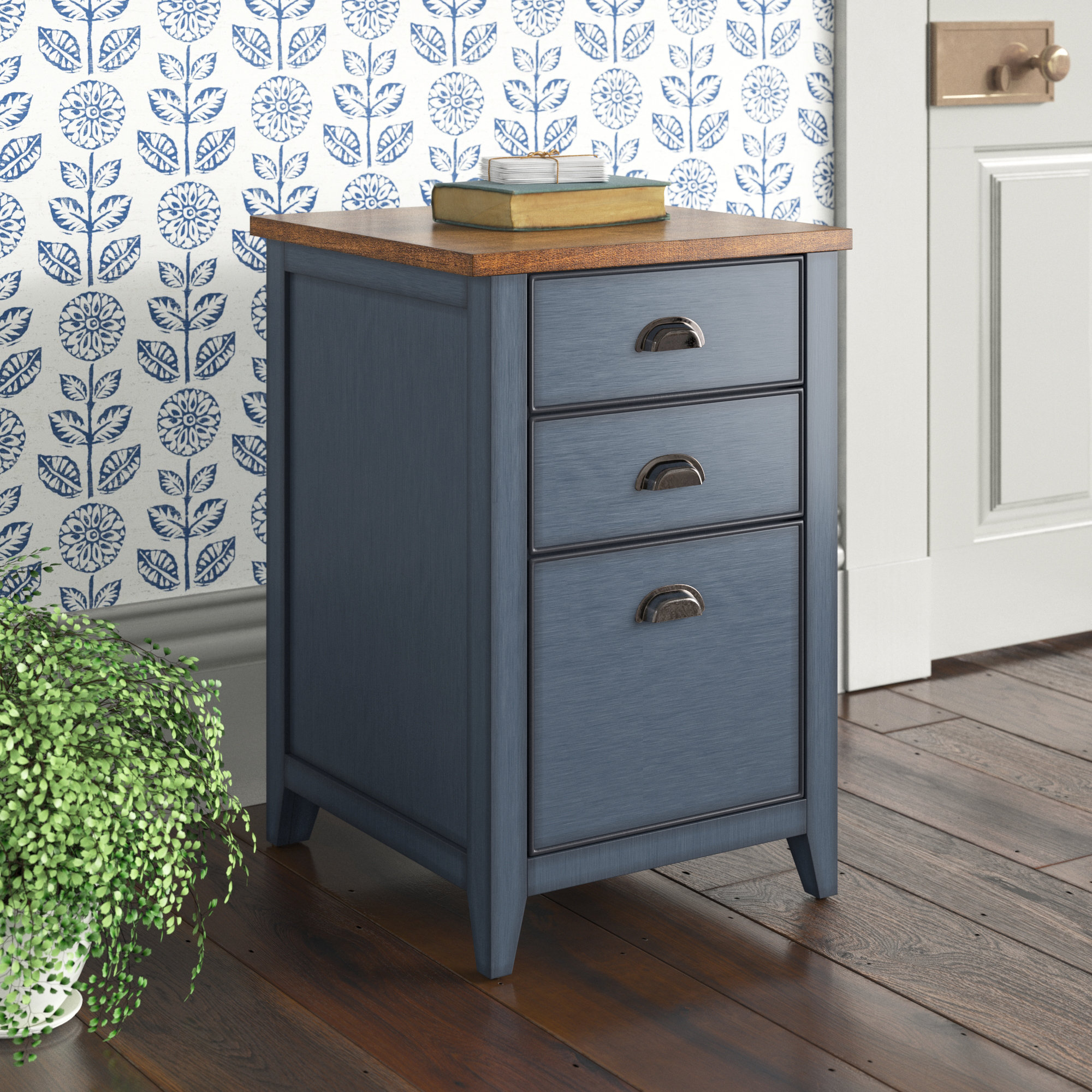 Vivienne 3 - Drawer Vertical File Cabinet, Blue