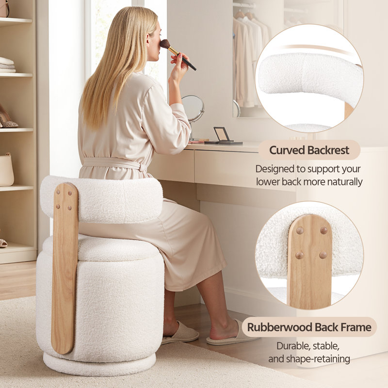 Accent Stool, White