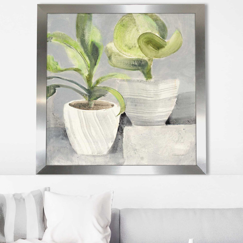 Nature morte - Peinture, Encadrement argenté, H 31,5 po x l 31,5 po x P 1 po