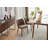 Upholstered Dining Chair with Wood Legs, Wing Backrest, Wooden Kitchen Chair with Thick Cushions-1358806766