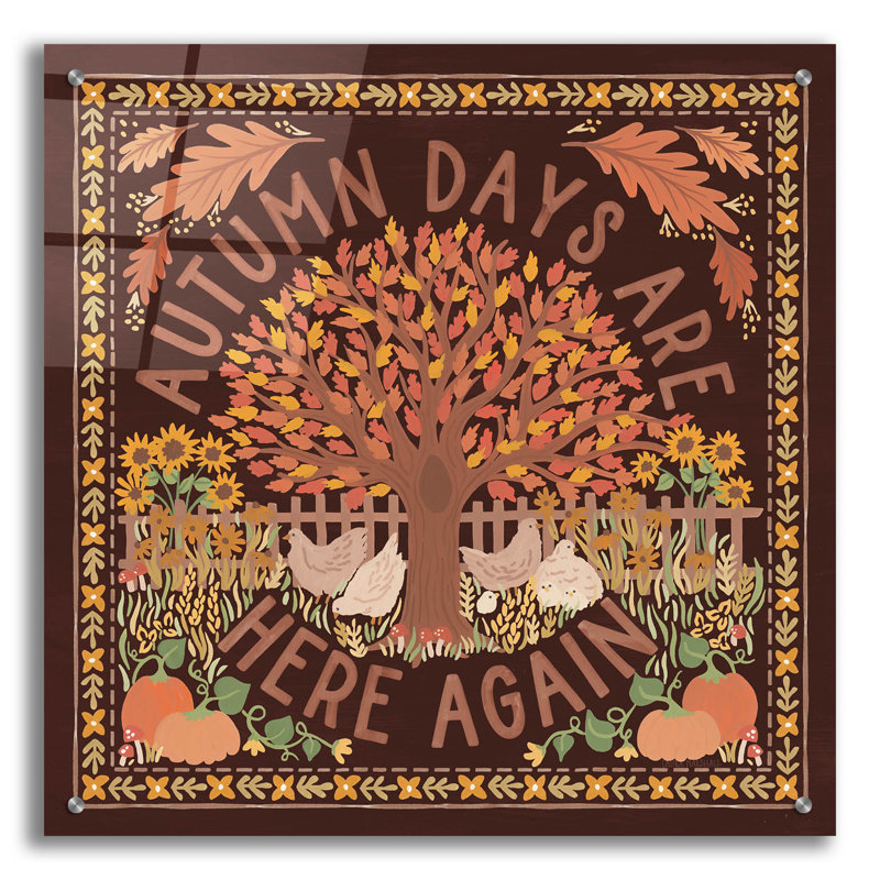 «Autumn Days 3 Dark» par Laura Marshall, art mural en verre acrylique, H 24 po x l 24 po x P 0,2 po