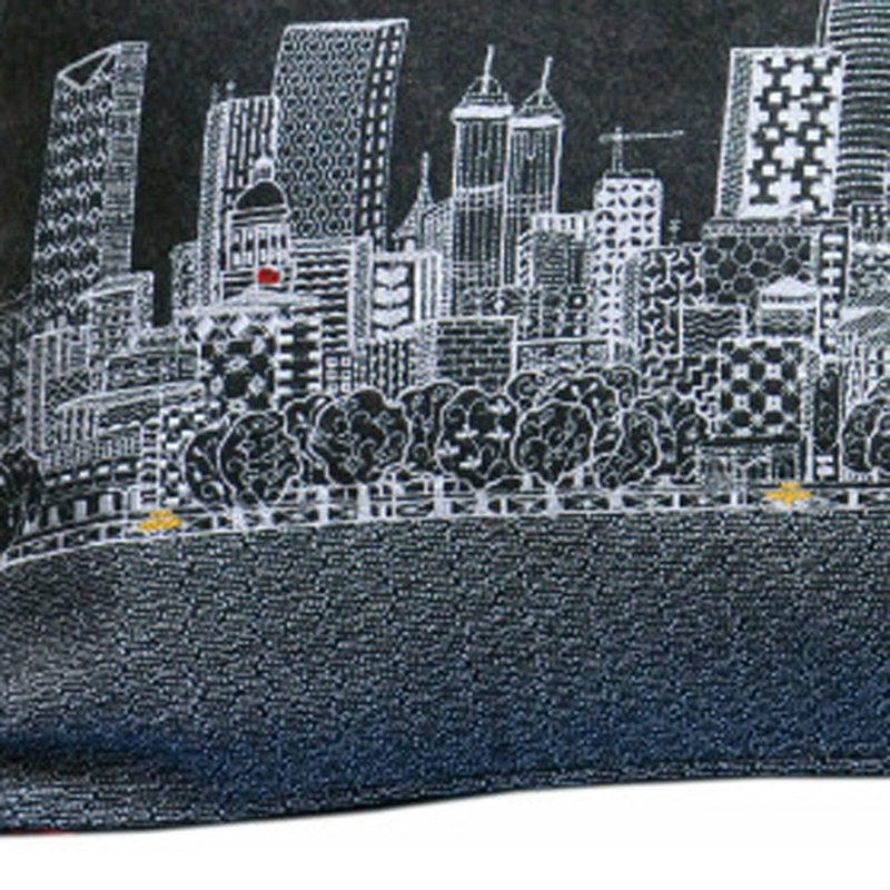 Coussin lombaire 35 "Atlanta Nighttime Skyline, Noir