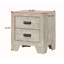 Table de chevet transitionnelle 1Pc 2 tiroirs avec quincaillerie en métal
