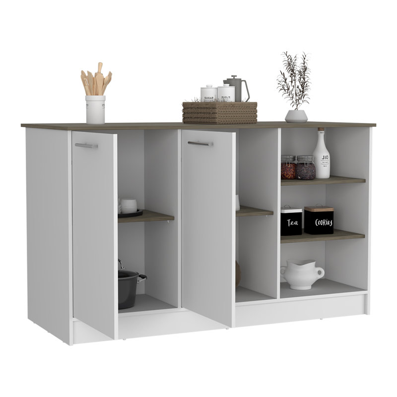Versatile Kitchen Island with Abundant Storage and Spacious Countertop