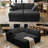 Boneless Oversized Corduroy Sectional Loveseat Sleeper Sofa, 4-Piece Modular Couch with Storage, 2 Ottomans & 2 Pillows for Living Room & Apartment, Easy Assembly Required-307478552