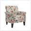 Chaise d'appoint Barnet en orange pastel et vert floral avec pieds en bois massif-132760926