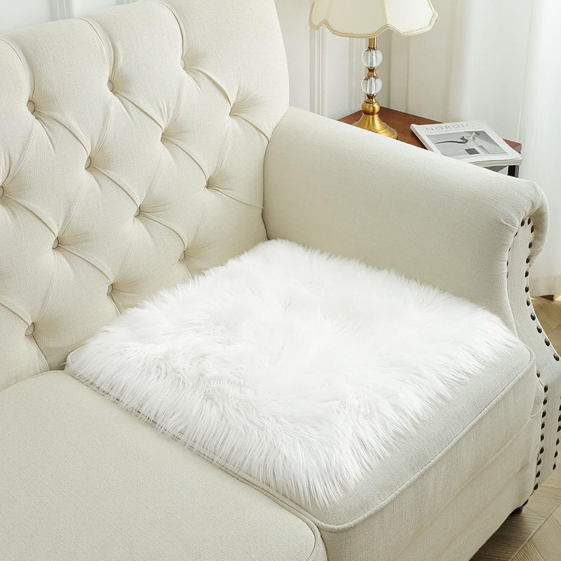 Tapis blanc en fausse fourrure de mouton blanc