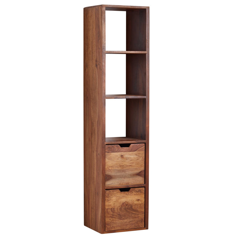Belview 5 Piece Sheesham Solid Wood Floating Shelf with Drawer