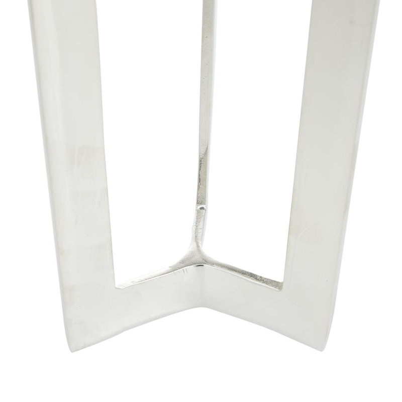 Ensemble de porte-bougie en aluminium, H 10,05 po x l 4,4 po x P 4,55 po, Argent