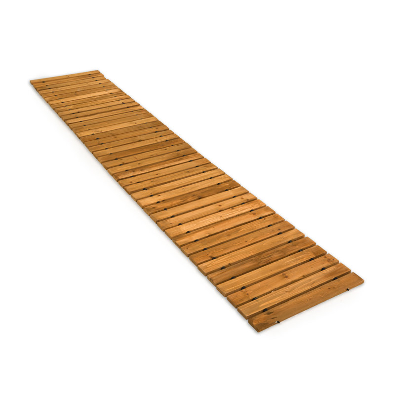 Henslee 6' Roll-Out Straight Wooden Pathway, Oak, 0.62" H x18" W x 72" D