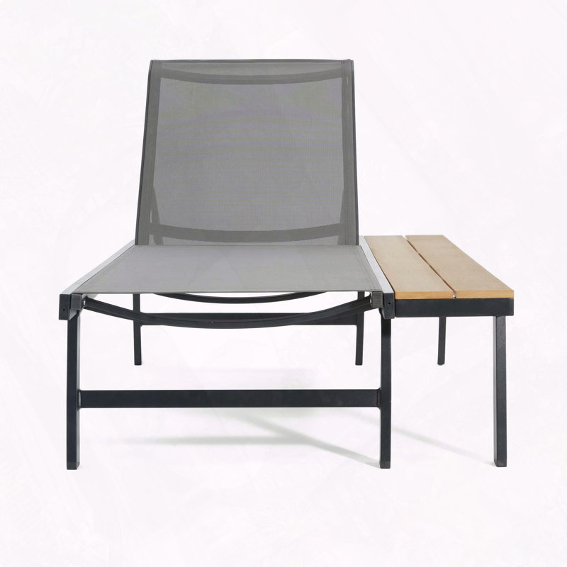 Chaise Lounge Attached Side Table Adjustable Seating Positions