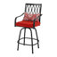 Ensemble de bar extérieur pivotant en métal 3 pièces avec trou pour parasol et coussins rembourrés 