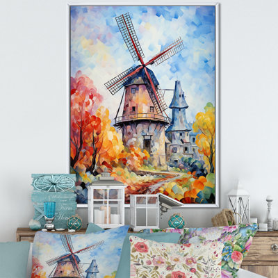 Fauvist Windmill Meadows III - Wind Turbines, art mural