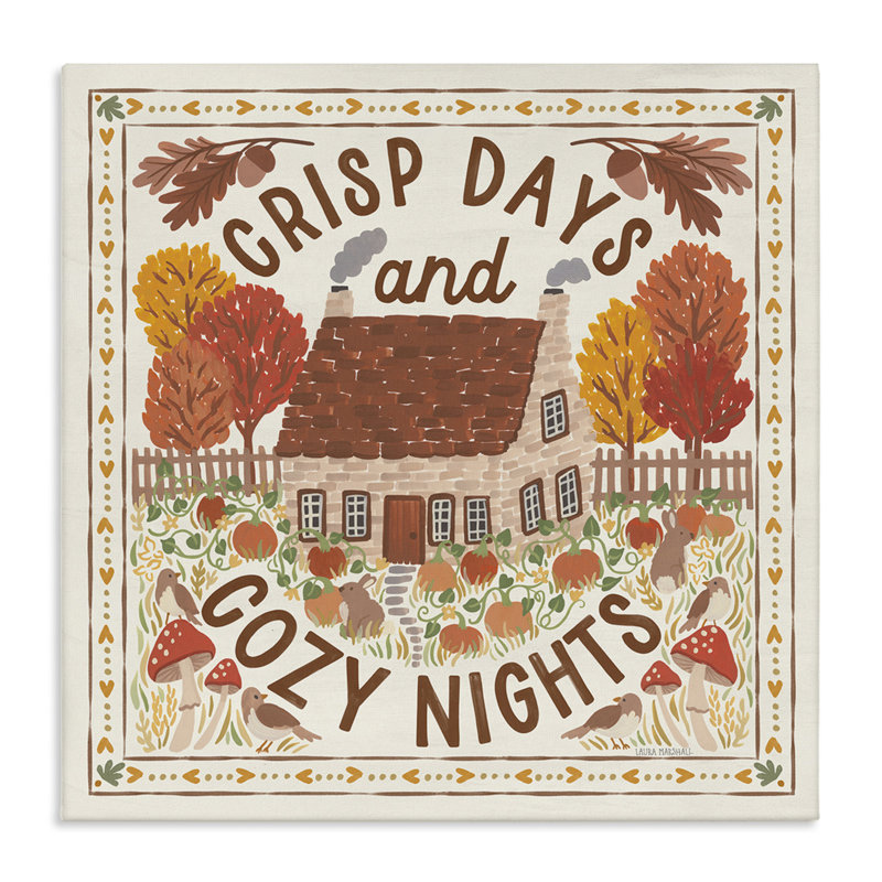 Art mural sur toile Crisp Days & Cozy Nights par Laura Marshall, H 17 po x l 17 po