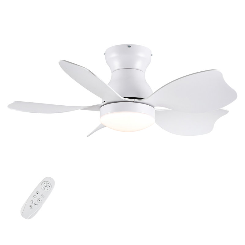 30 In Small Kid's Ceiling Fan Lighting with Remote Control for Small Children Room, White