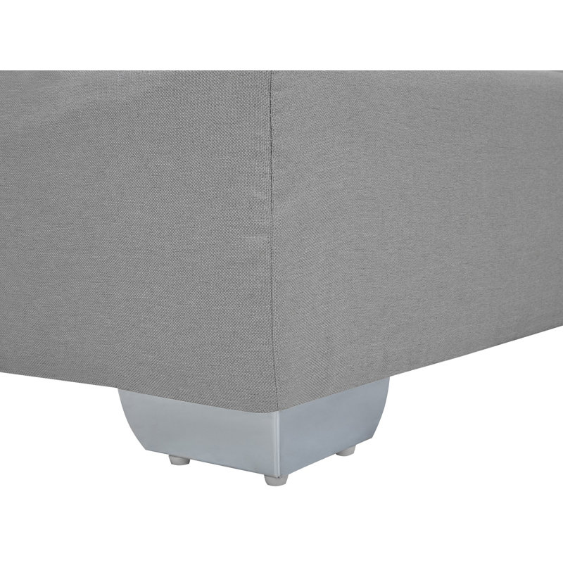 Dorothea  Upholstered EU Single - 90 X 200 Cm Bed with Mattress, Grey