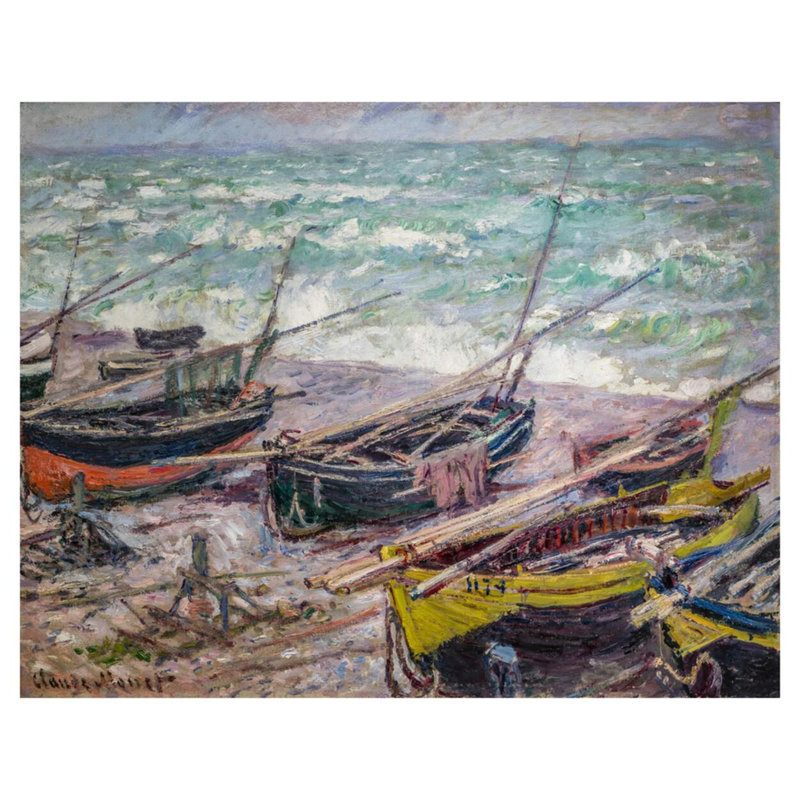 «Fishing Boat at Étretat» par Claude Monet - Estampe numérique, H 32 po x l 40 po