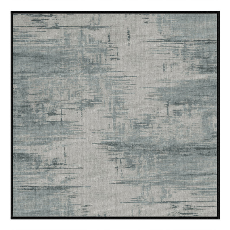 Machine Washable Abstract Gray Area Rug, Square 6'