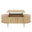 Table basse élégante à plateau relevable ovale avec rangement dissimulé-129862949