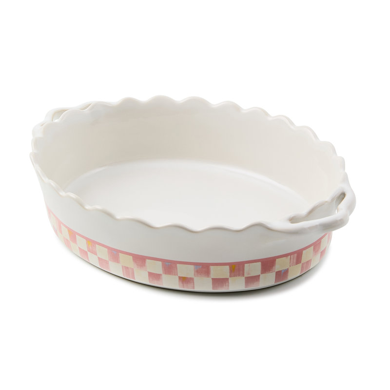 Courtly Check Everyday Oval Baker, White/Pink