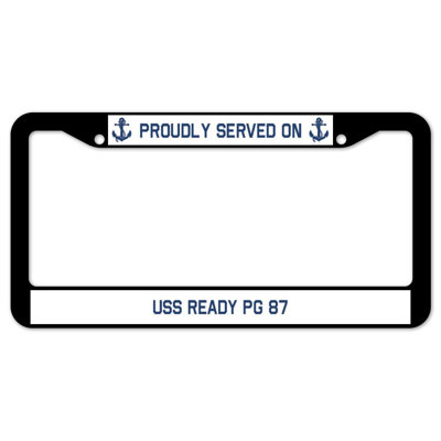 Fièrement servi sur un cadre de plaque USS READY TG 87