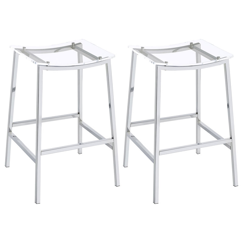 Staten Chrome Backless Bar Stool(Only Dining Chairs), Tabouret de bar (siège d'une hauteur de 29 po)