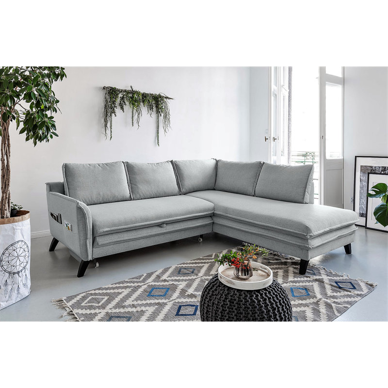 Charming Charlie Corner Sofa, Right Hand Facing, Light Grey
