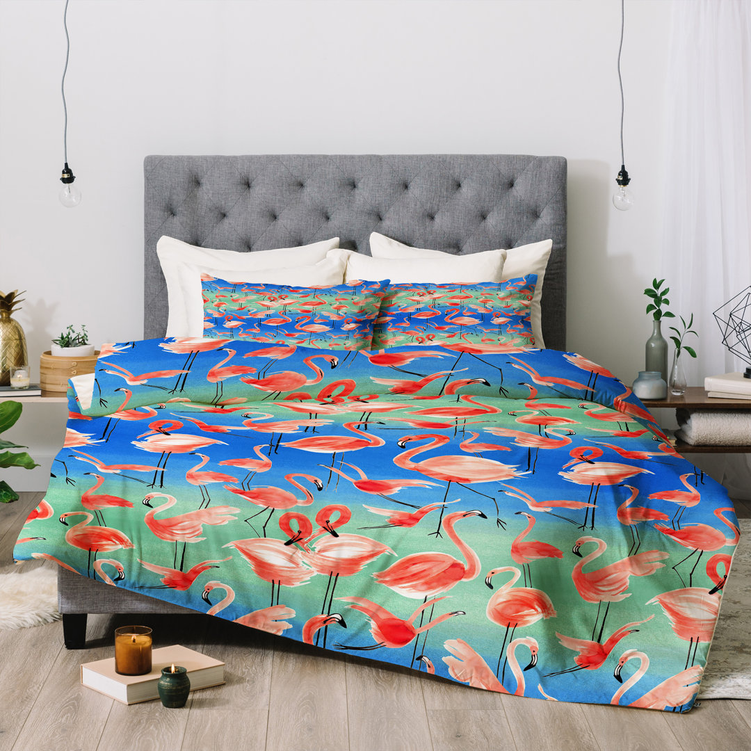 Ninola Design Summer Flamingo Birds Comforter Deny Designs 