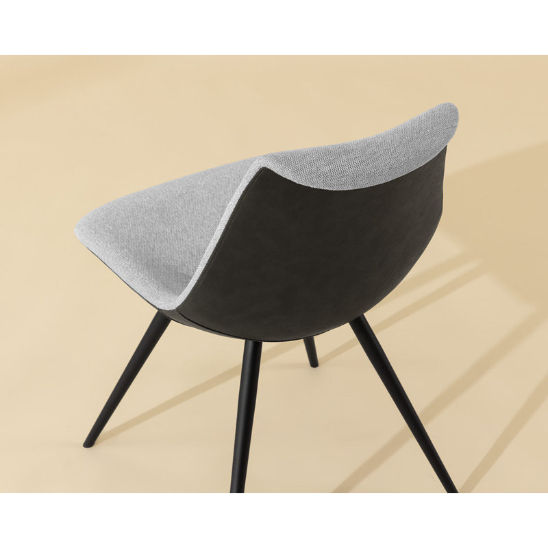 Lipa Upholstered Dining Chair, Belfast Heather Gray/Rosemary, Black