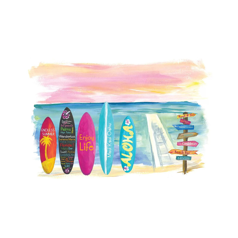 Planche de surf philosophie - Enjoy Life, Travel And Surf VII par Markus & Martina Bleichner - Giclée sur toile tendue avec châssis