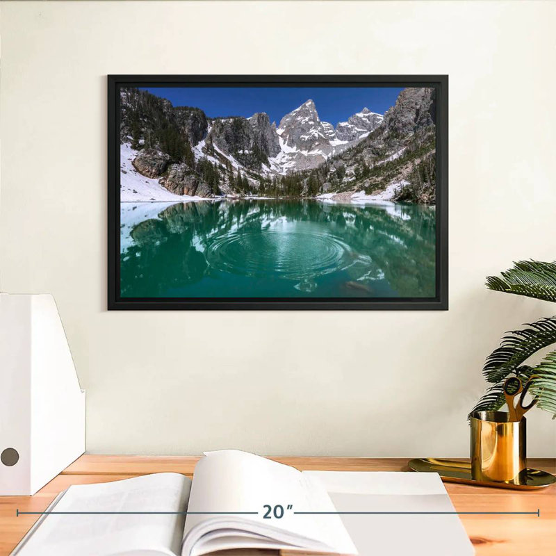 Delta Lake Grand Teton, Cadre flottant noir, 13 po x 9 po